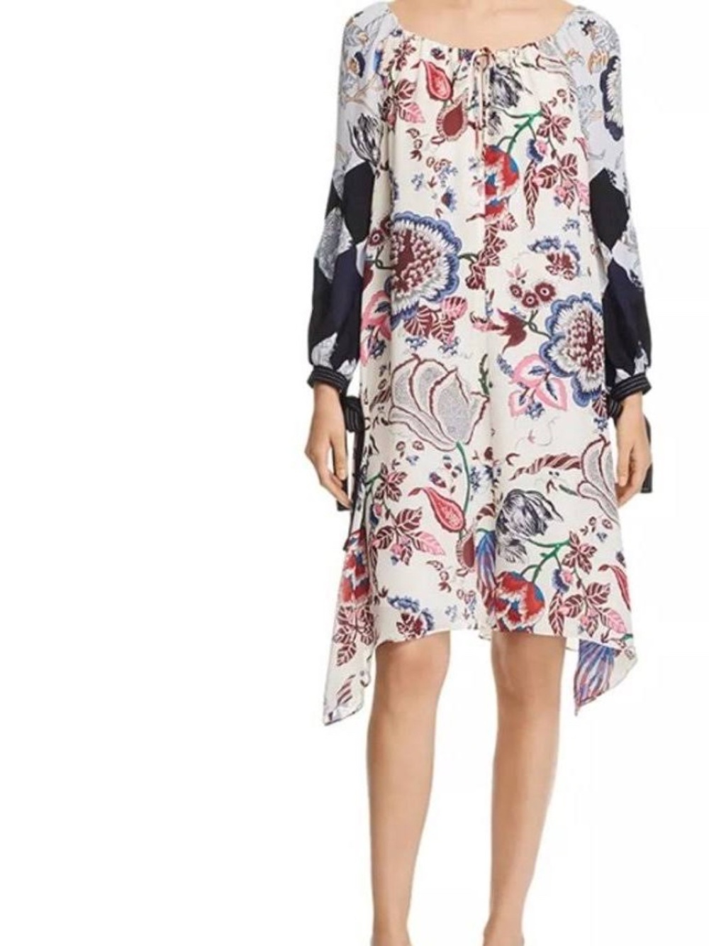 Tory Burch Happy Times Mixed print  Floral Dress NWT XS Silk
